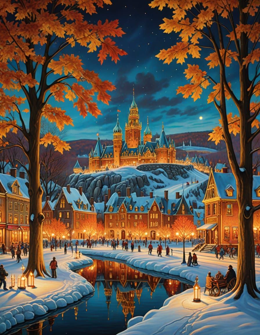 Surrealistic Masterpiece: Bonhomme Carnaval's Icy Palace