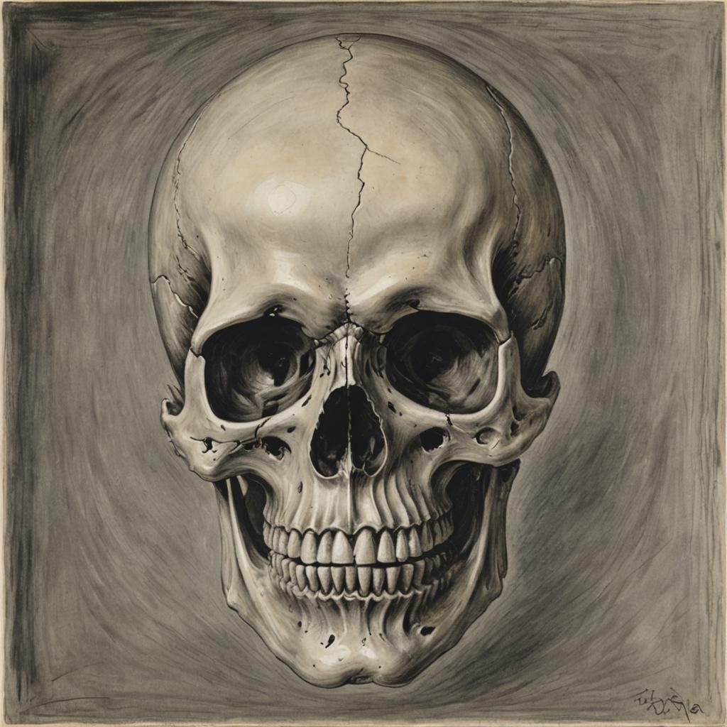 Art by OTTO DIX - Schädel, The Skull (1924)