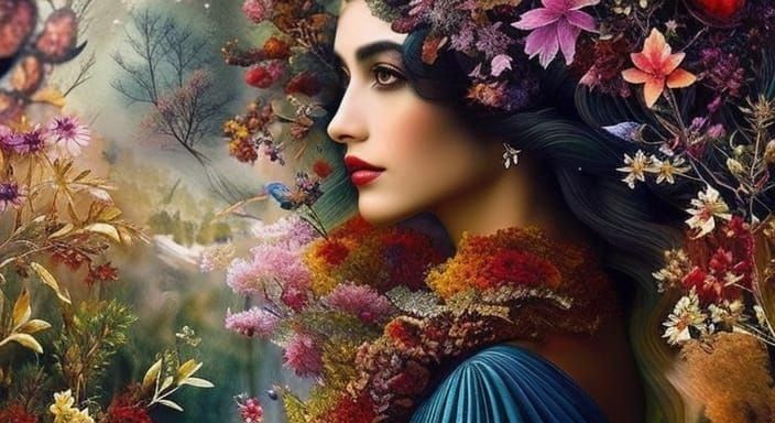 Winter Season in Psychedelic Fantasy Digital Art