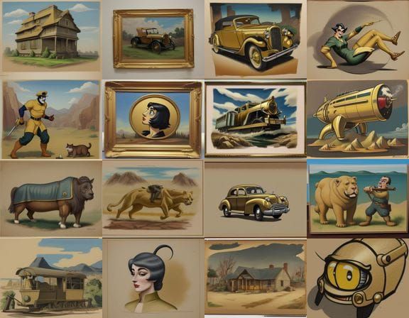 Good old 2D amateur cartoon golden age masterpiece painted drawn