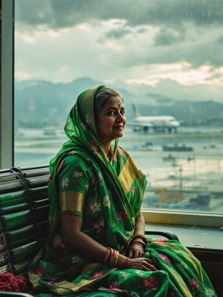 Grandmama's Sari Wrap in Monsoon Rain