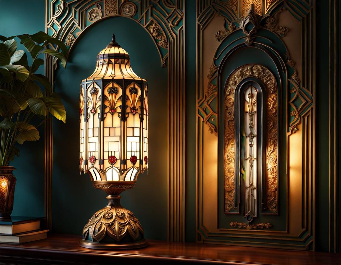 classic art deco Tiffany lamp