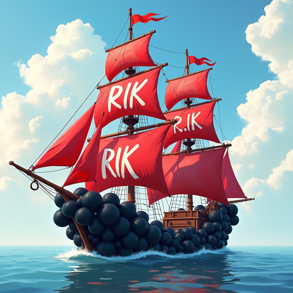 Balloon Pirate Ship in Impressionist Anime Style