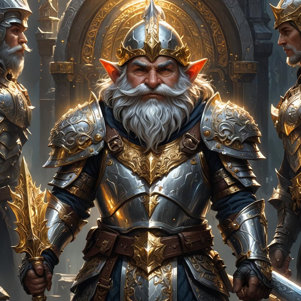 Gnome Warrior in Silver Armor Concept Art