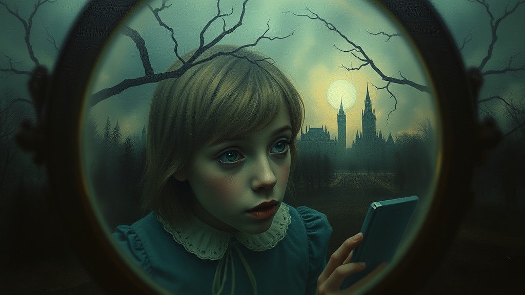 Alice Through the Looking Glass: Surreal Oil Painting