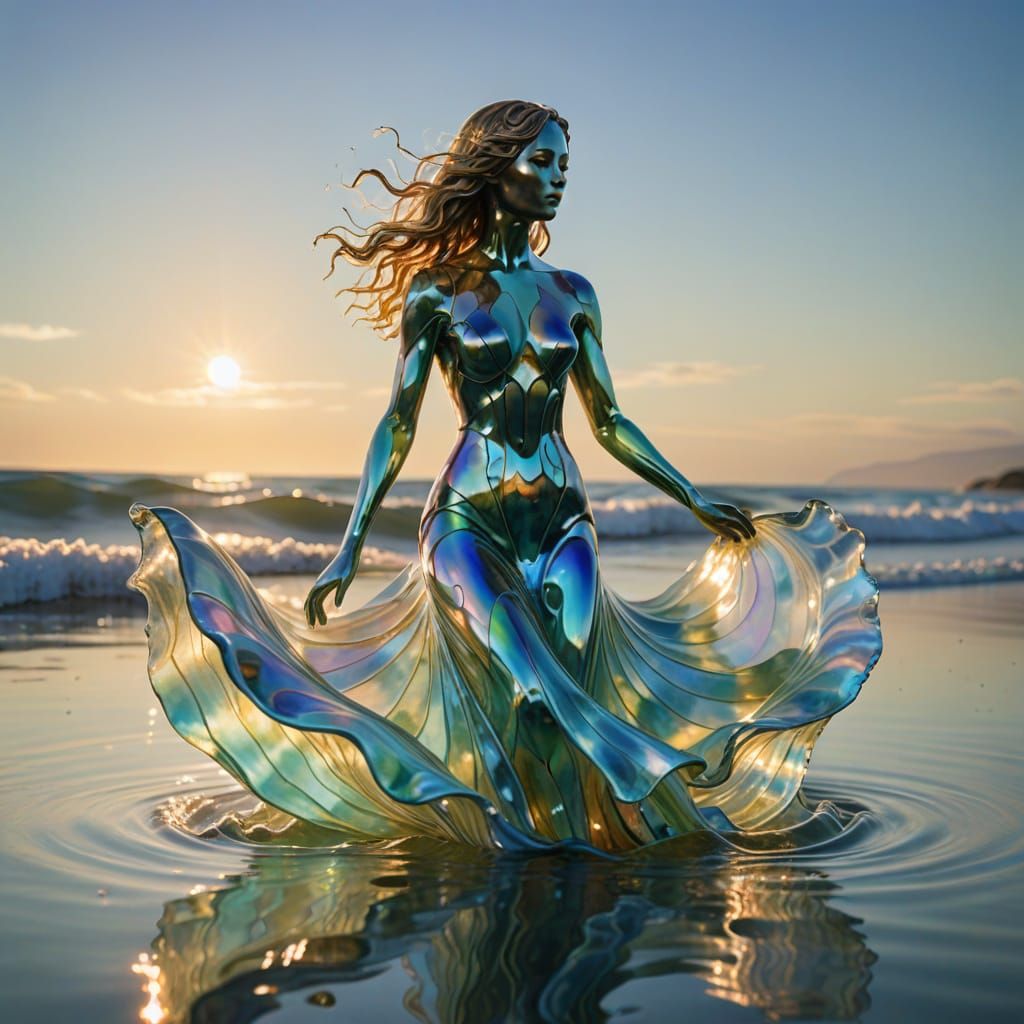 Ethereal Glass Goddess of the Ocean