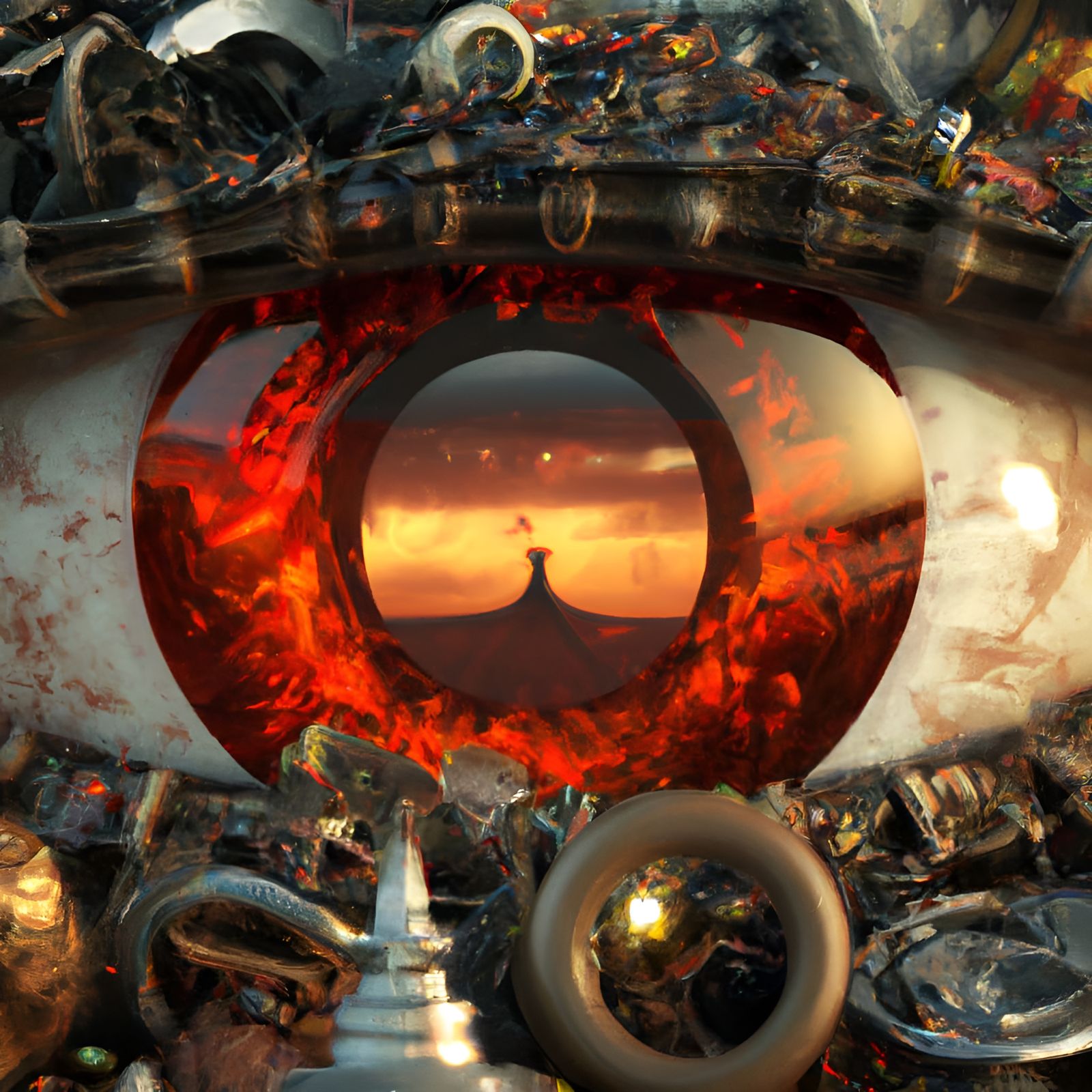 Eye of Sauron Made of Household Objects