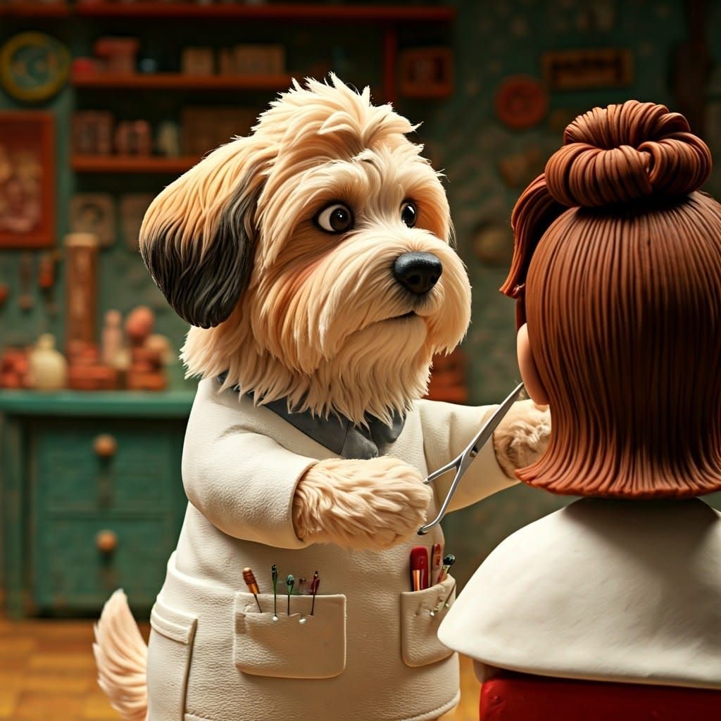 Charming Havanese Stylist at Claymation Salon