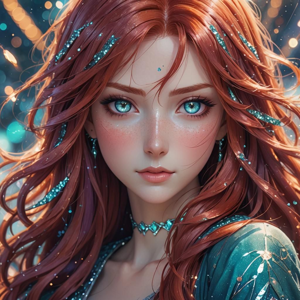 Beautiful Anime Girl Portrait in Digital Art Style