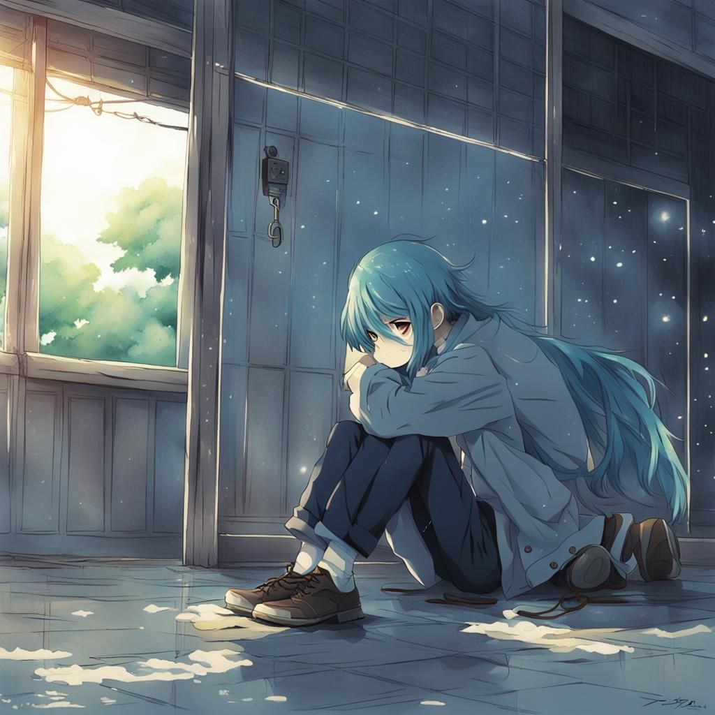Sadness in Anime Style