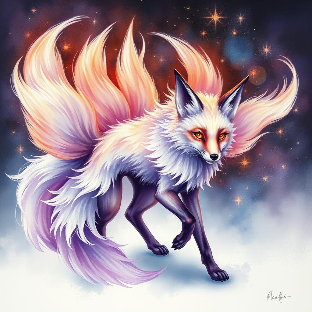 Ethereal Nine-Tailed Fox: Ancient, Mystical, and Driven