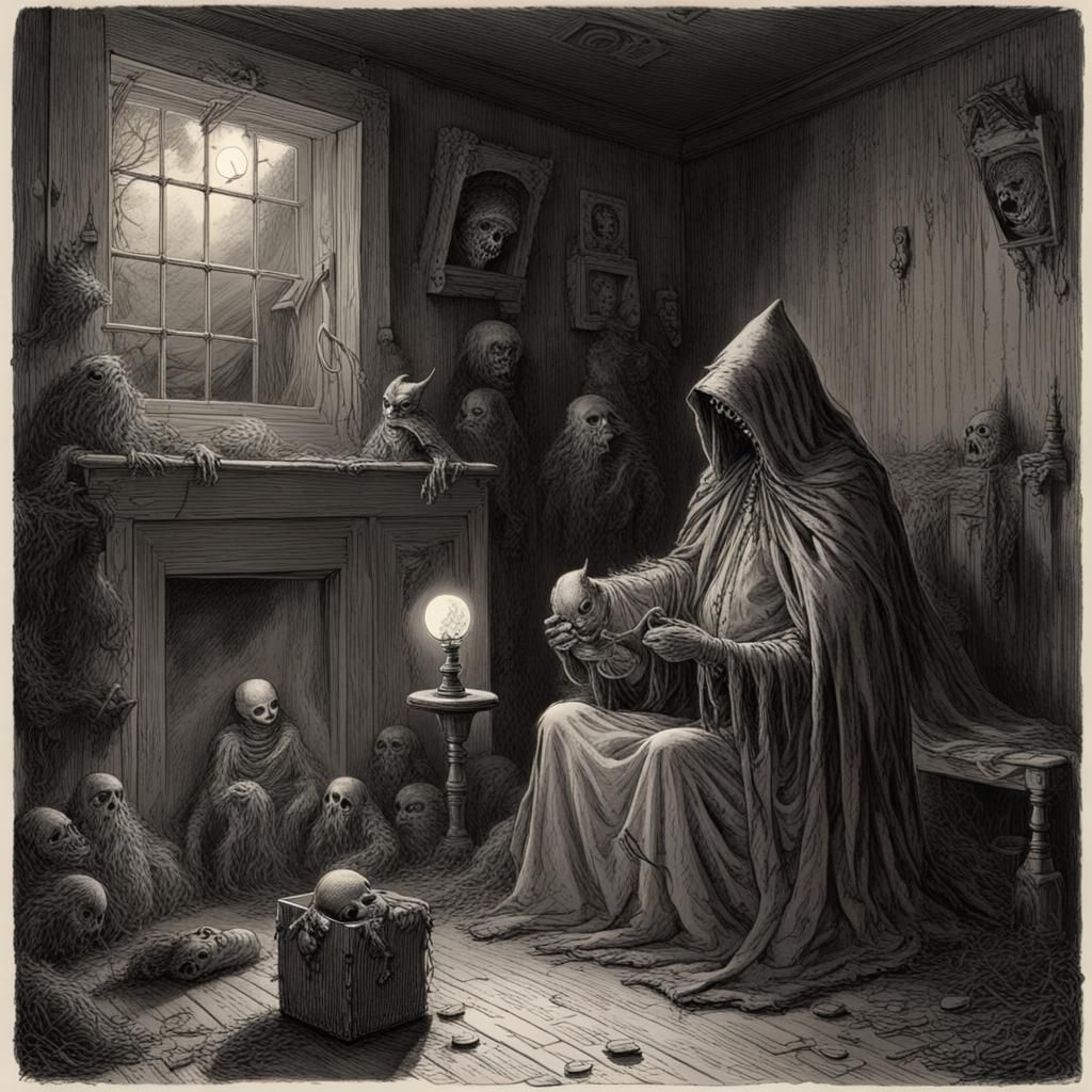 Dark Horror Nursery Rhymes in Doré Style