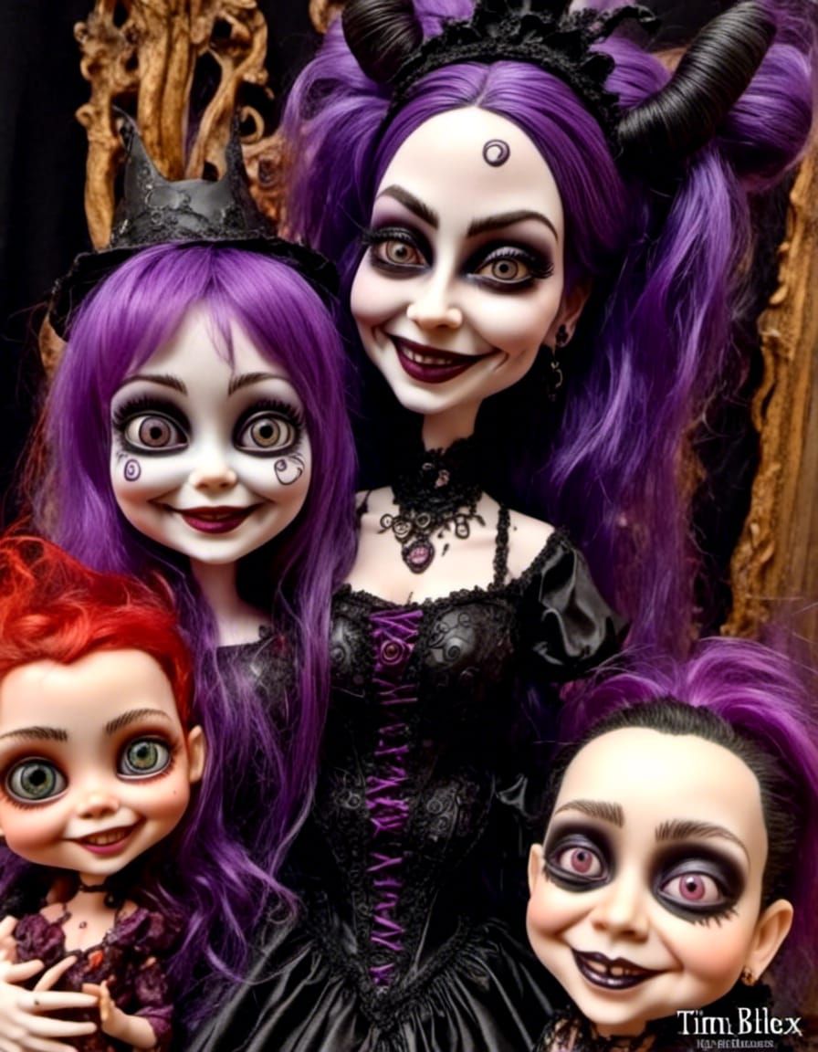 Creepy Cute Woman in Dark Fantasy Style