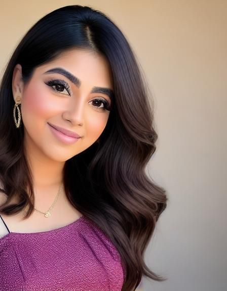 Realistic Portrait of a Young Mexican Girl