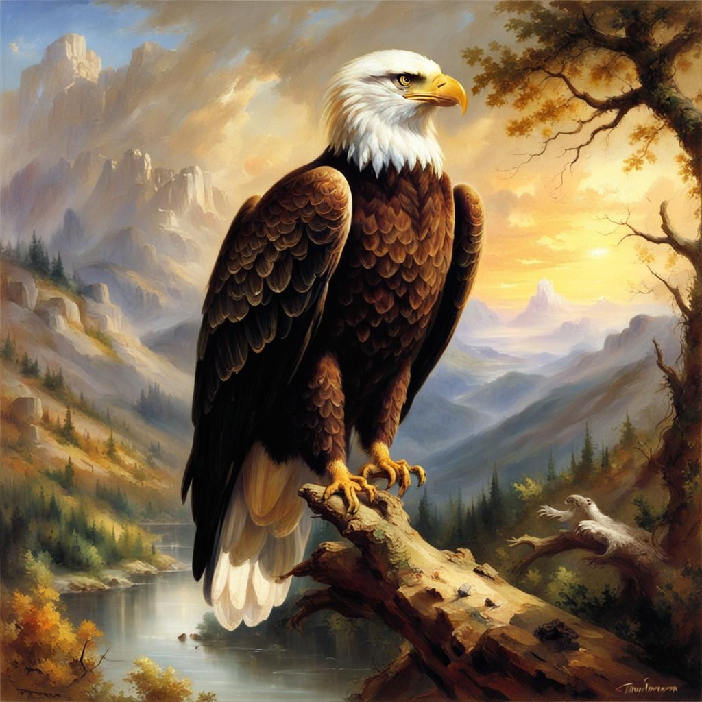 Eagle Portrait in Landscape Style