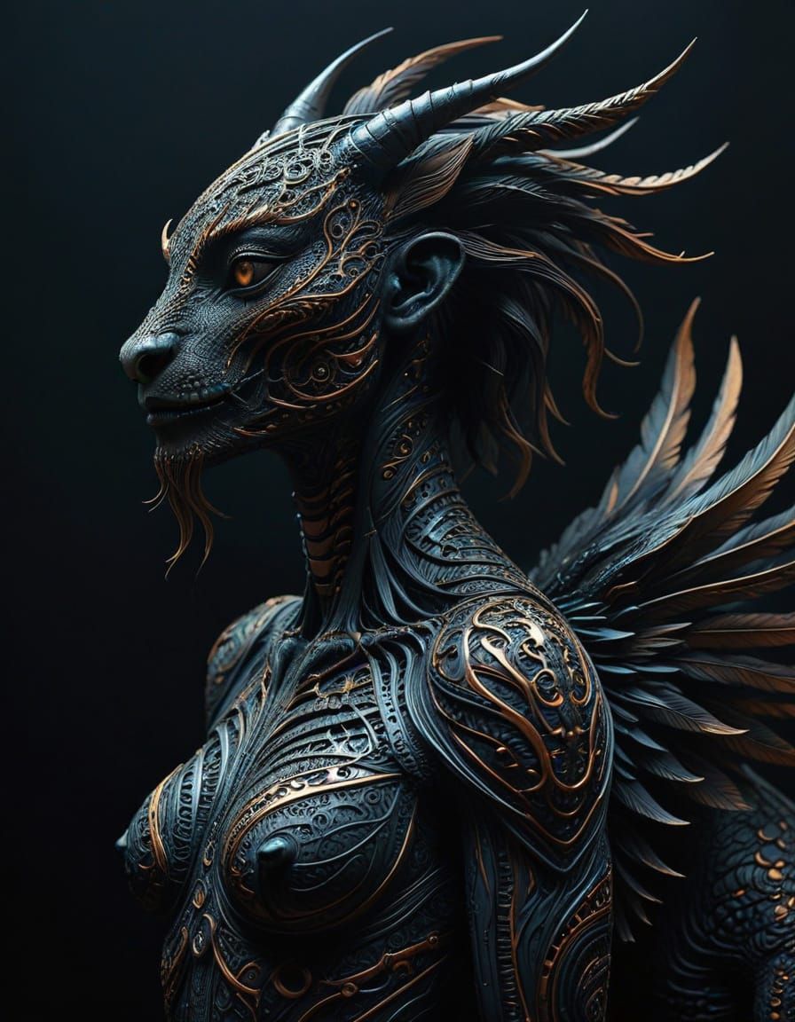 Surrealist Masterpiece with Chiaroscuro and Bold Lines