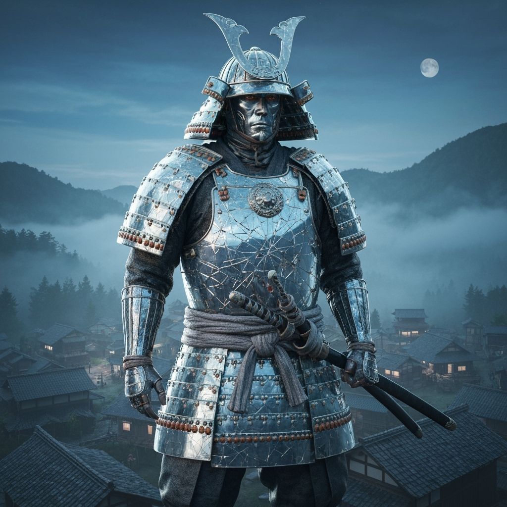 Samurai Warrior in Shimmering Glass Armor