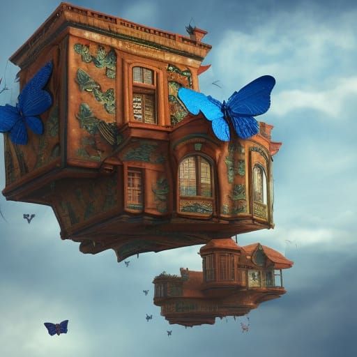 Surreal Flying Houses Like Butterflies