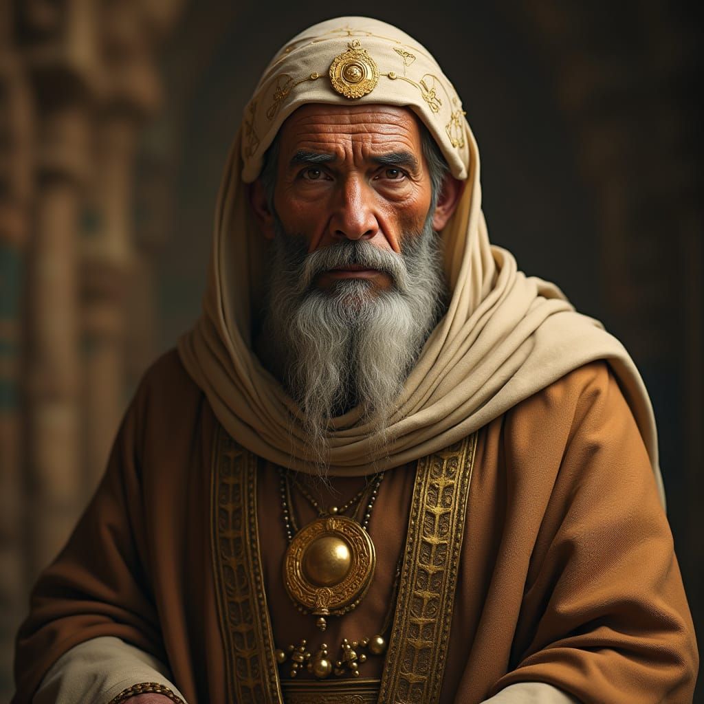 Himyarite High Priest Portrait in Cinematic Style
