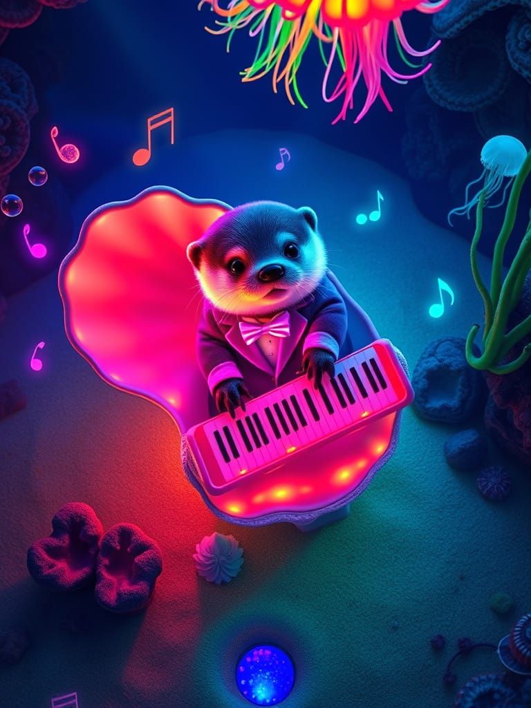 Surreal Oceanic Symphony in Vibrant, Dreamlike Colors