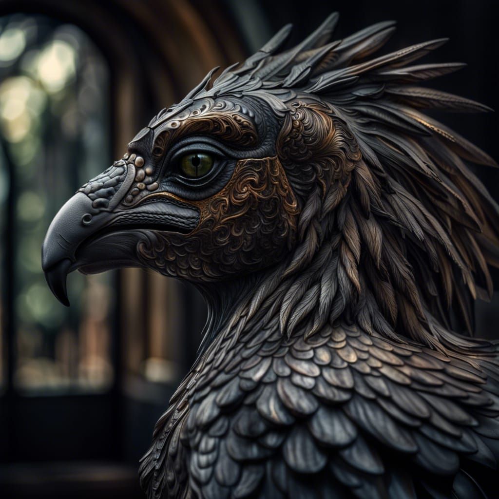 Hyperrealistic Hippogriff in Cinematic Lighting