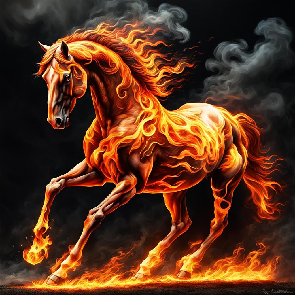 Fiery Horse: A Magical Realism Image