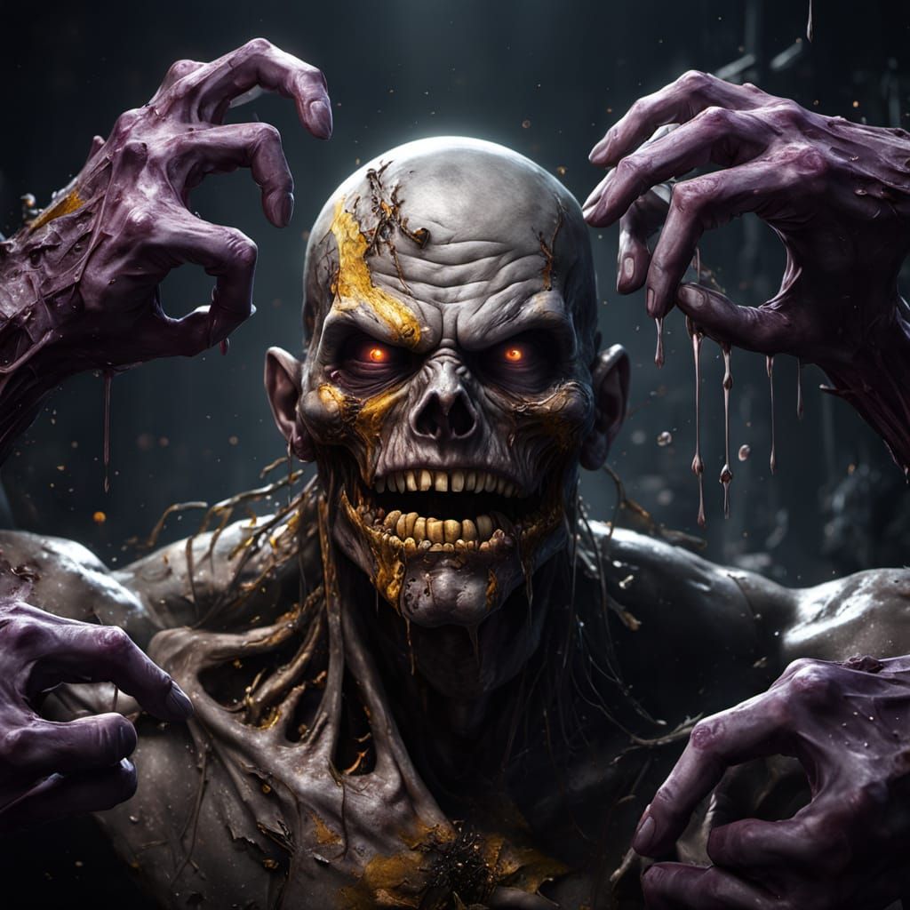 Evil Zombie Concept Art in Dark Fantasy Style