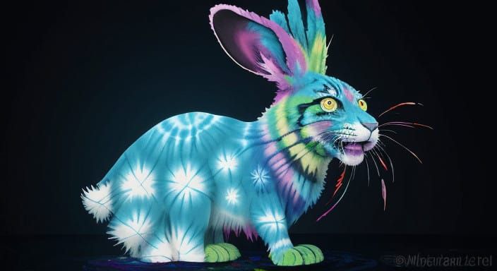 Psychedelic Tie-Dye Masterpiece in Vibrant, Free-Flowing Exp...