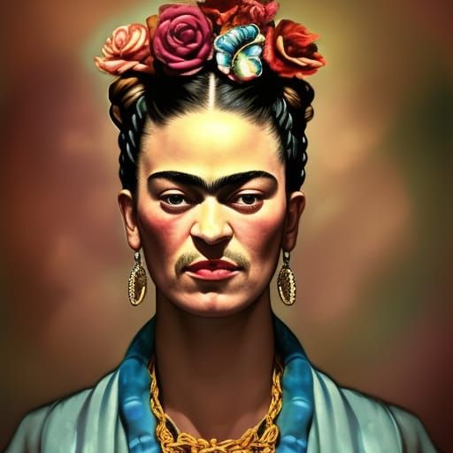 Frida Kahlo with Roses