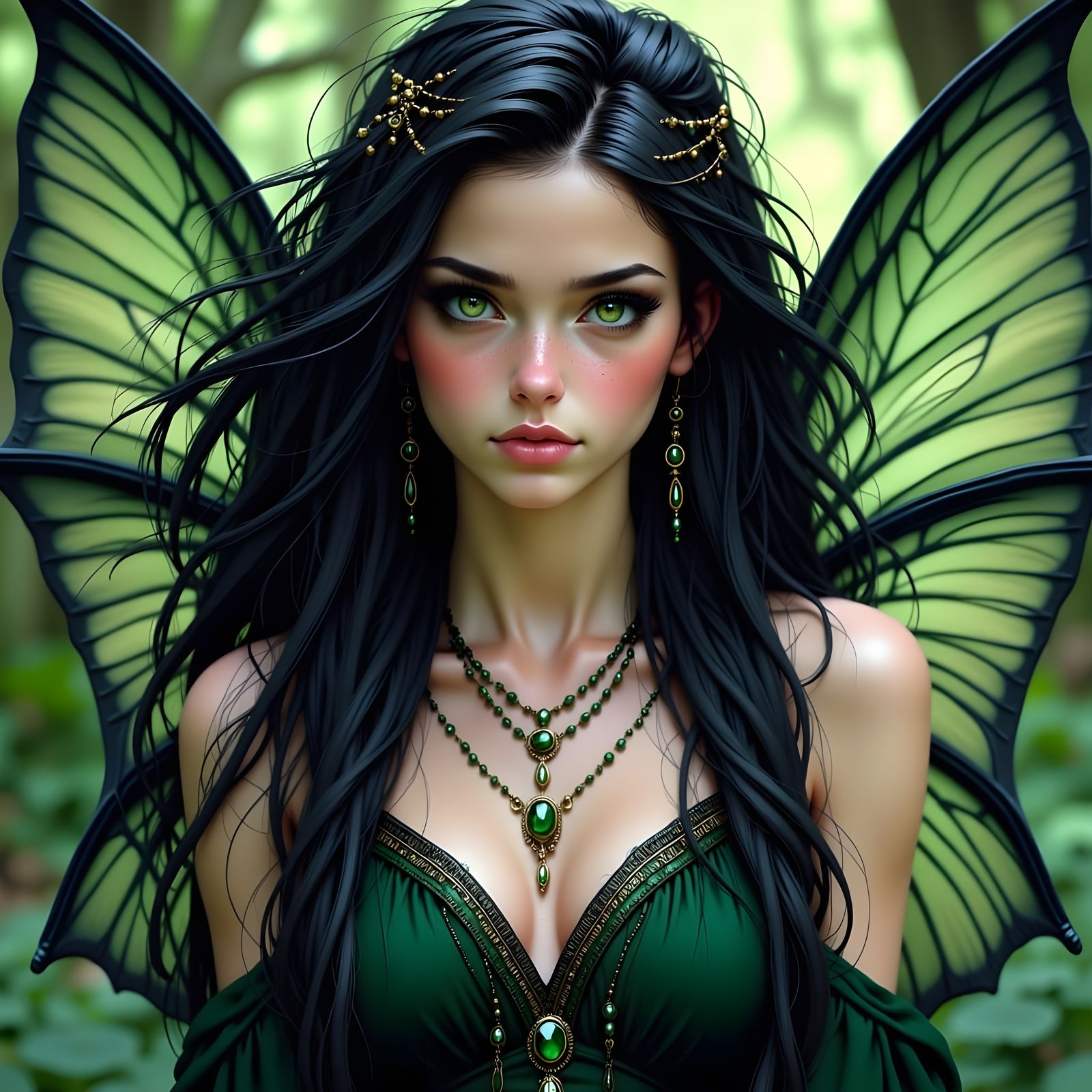 Ethereal Faerie Queen with Translucent Wings