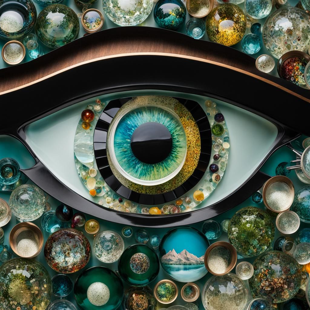 Sculptural Glass Collage: Eye of the World