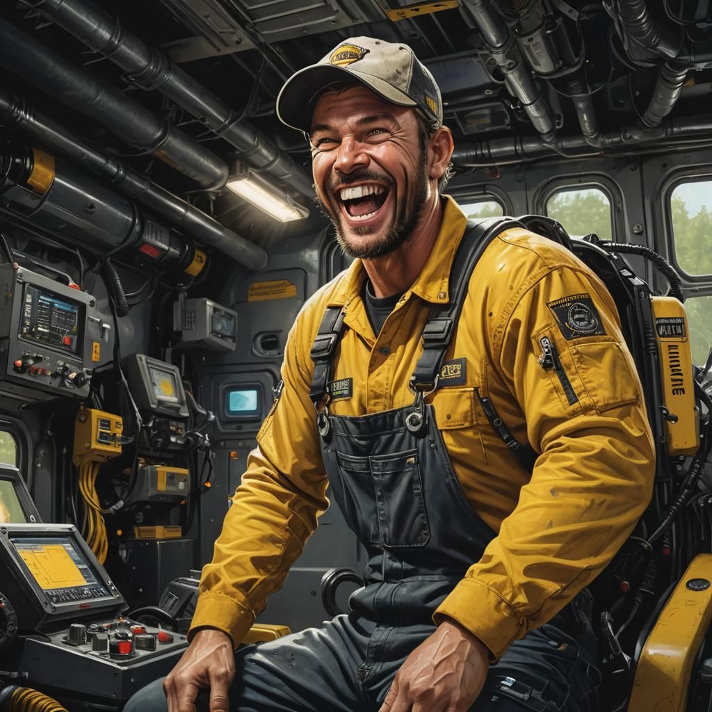 Cyborg Redneck Trucker in Hyperrealistic Concept Art