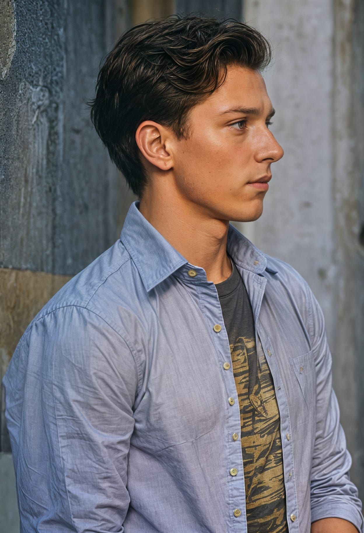 Portrait of a Man with Apprehensive Expression