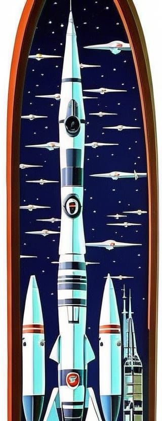 Retro Sci-Fi Spaceship of the 1950s