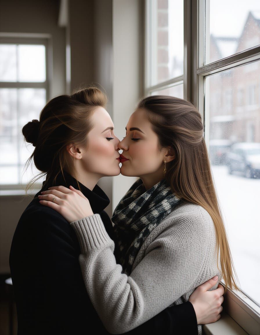 Passionate Embrace: A Portrait in Expressive Style