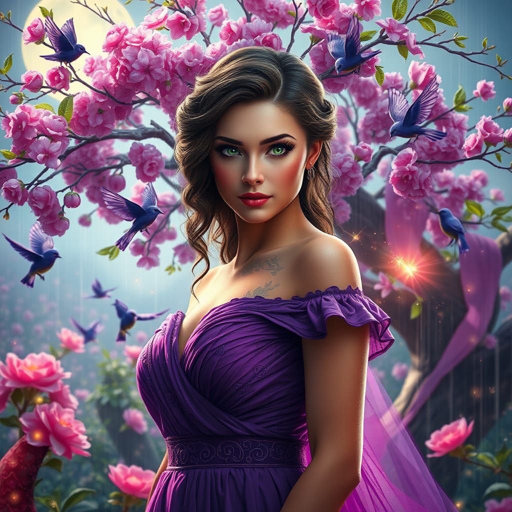 Greek Woman in Fantasy Landscape Digital Art