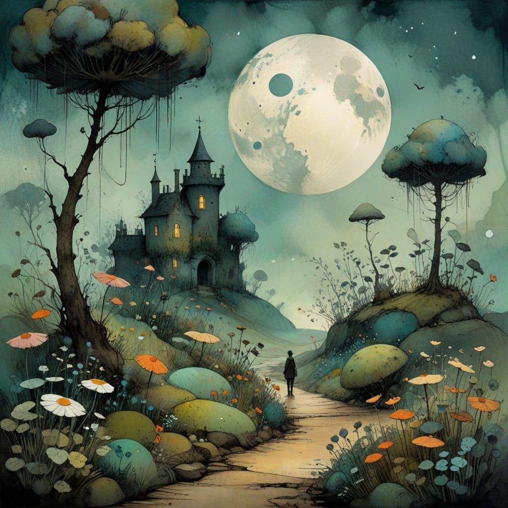 Enchanted Garden in Whimsical Digital Surrealism