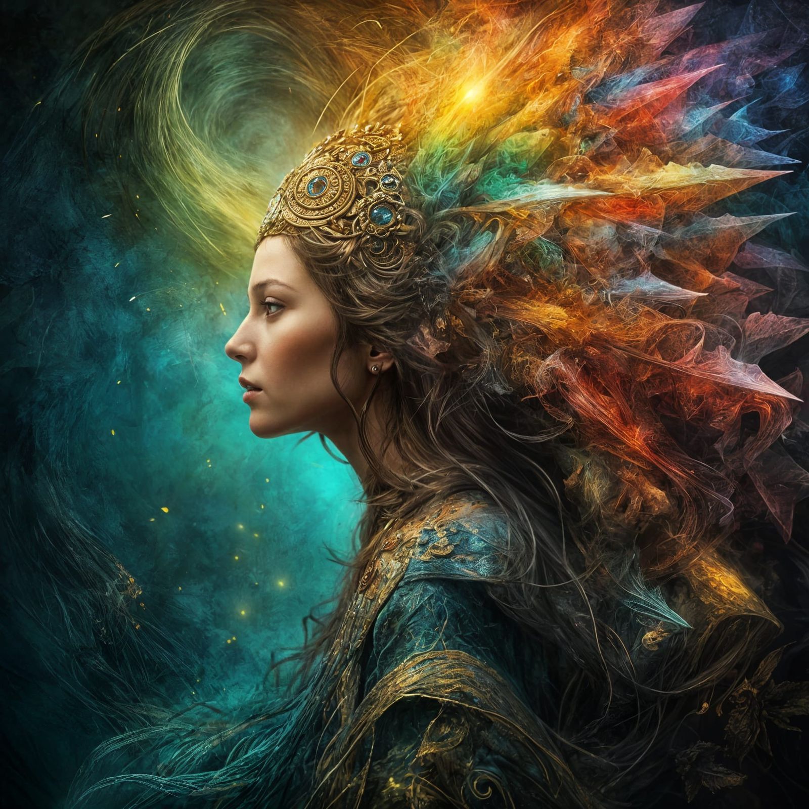 Beautiful Woman in Chiaroscuro Style