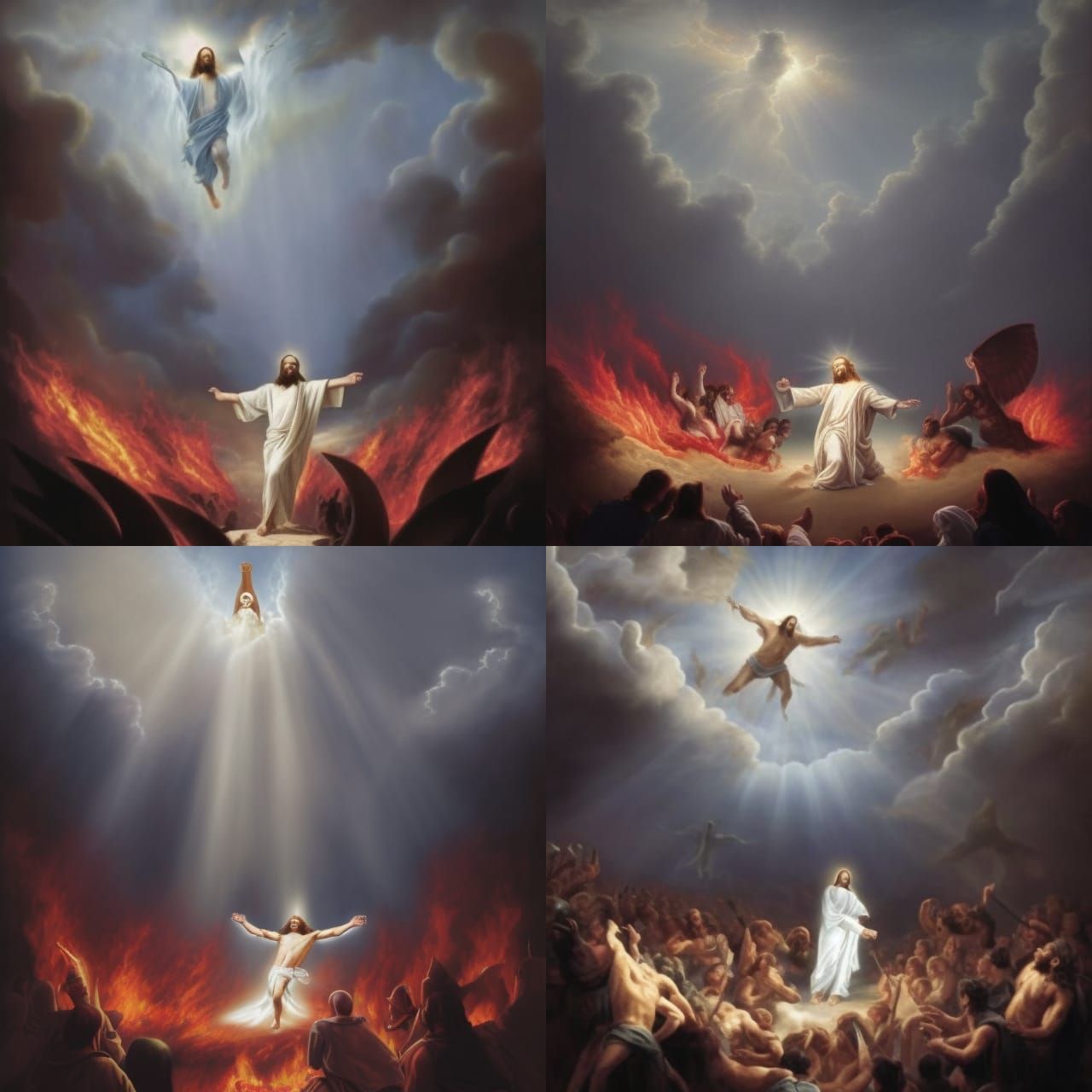 Jesus Wins Against Devil in Fiery Lake