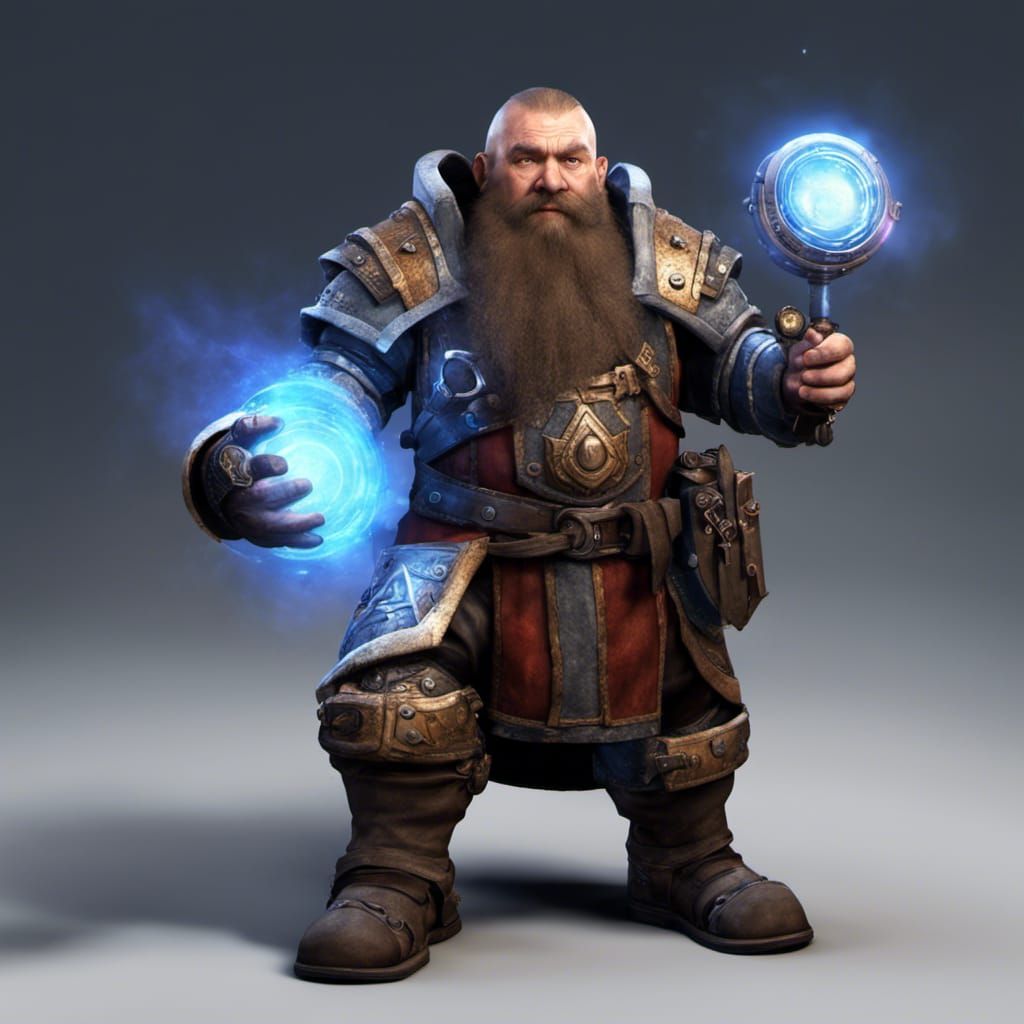 Dwarven Artificer in Tech Armor: A Photorealistic Fantasy