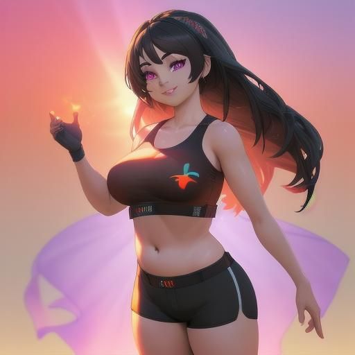 Chubby Girl in Bikini: 3D Digital Art