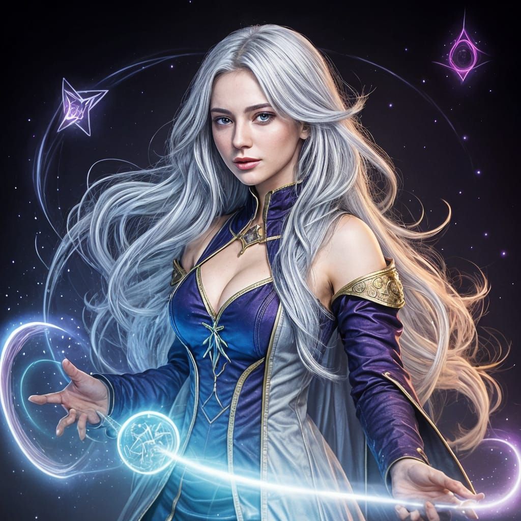 Enchanting Alchemist in Elegant Attire