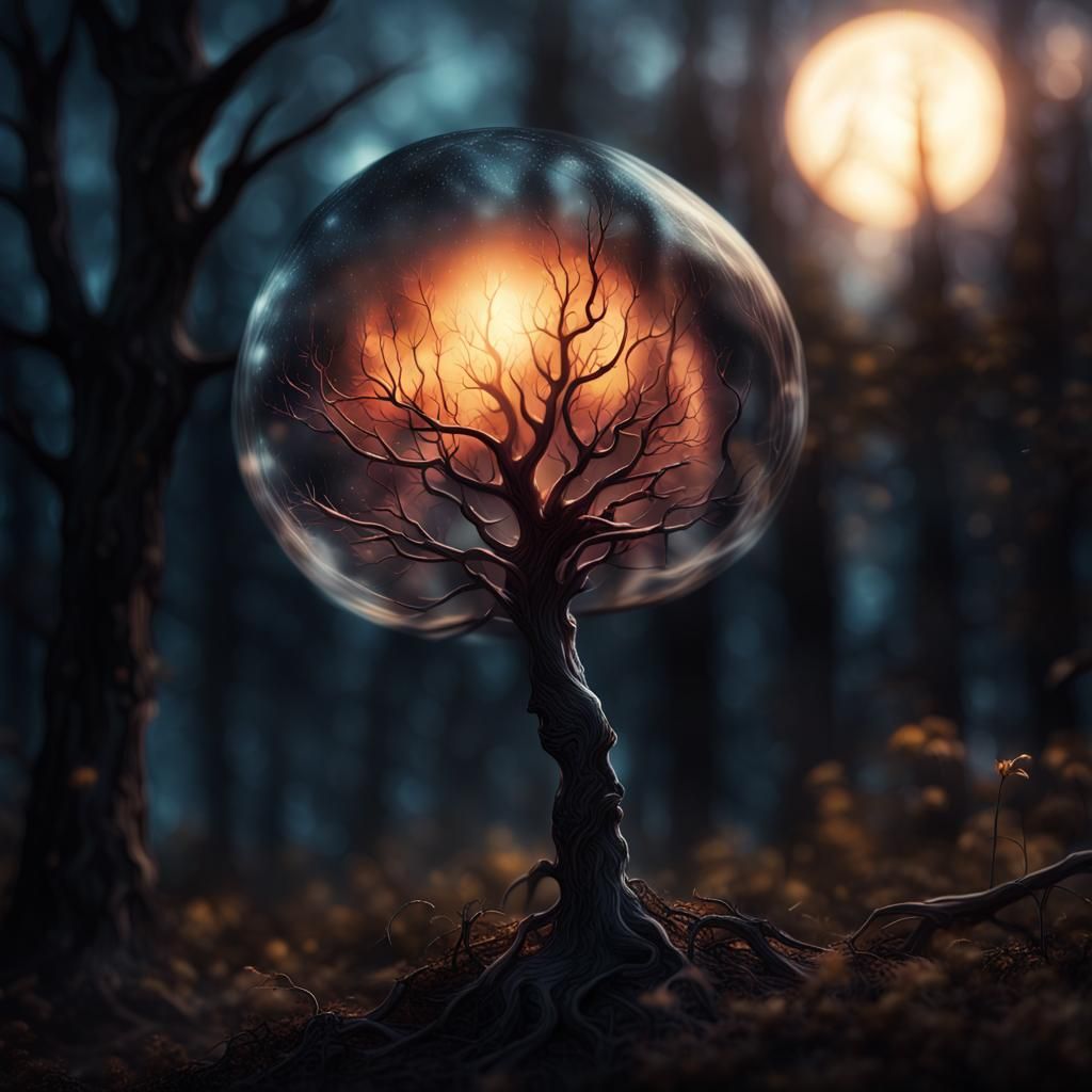 Glowing Harbinger Seed Rises in the Night