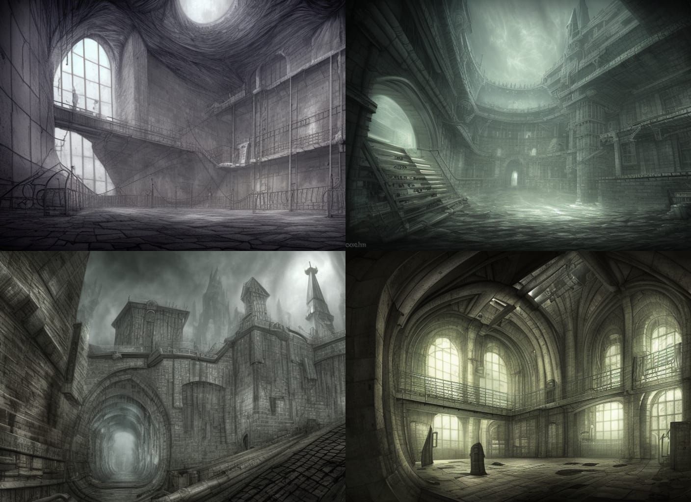 Floating Prison Vault in Dark Fantasy Style