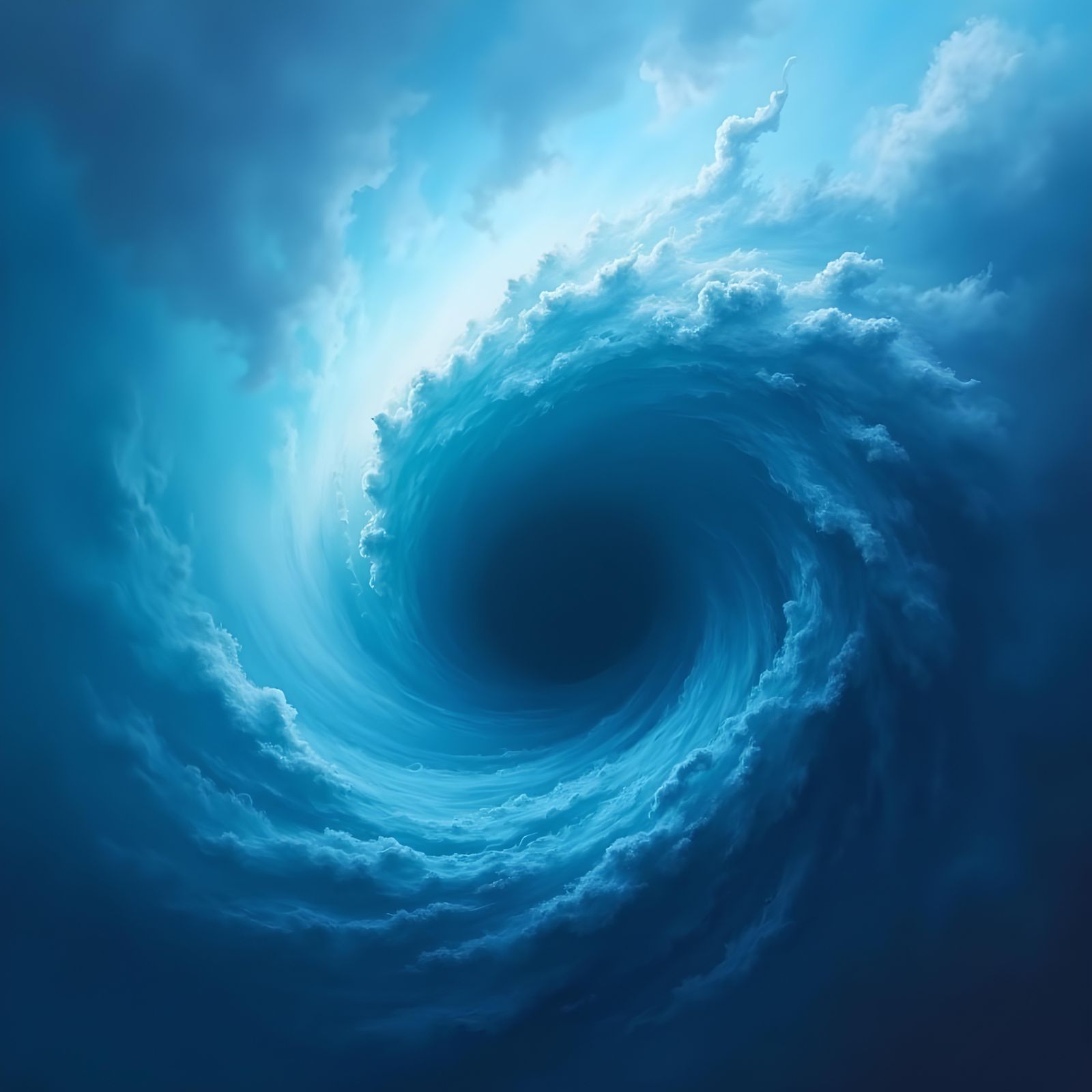 Blue Smoking Hurricane: AI Generated Image