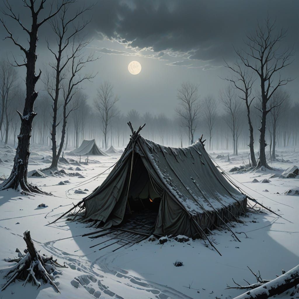 Eerie, Isolated Ural Mountains Landscape at Dusk