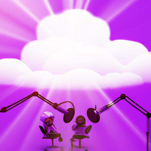 Heavenly Recording Studio in the Clouds, 3D Render