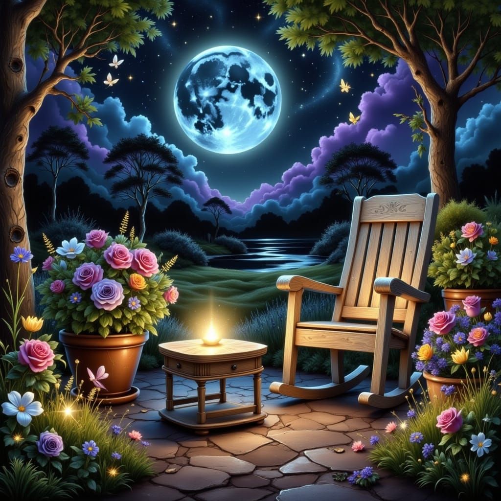 Luminescent Astral Cosmic Scene in Ancient Gold and Exquisit...