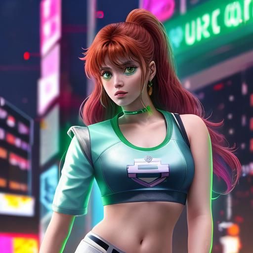 Sailor Jupiter in a Cyberpunk 2099 Setting