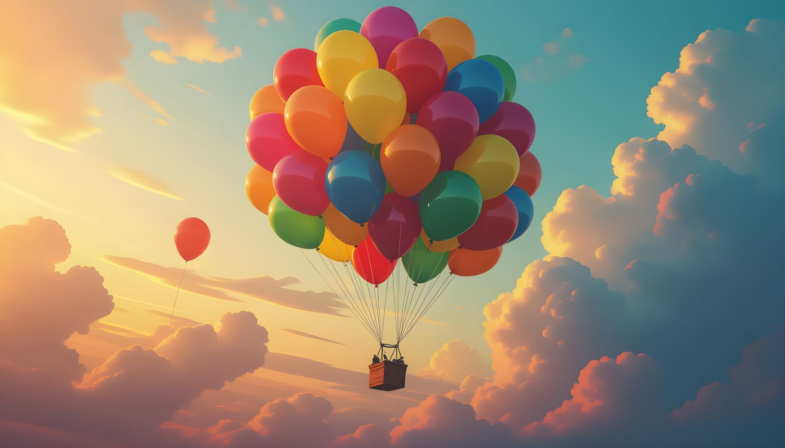 Hyperrealistic Splash Art of a Thousand Balloons